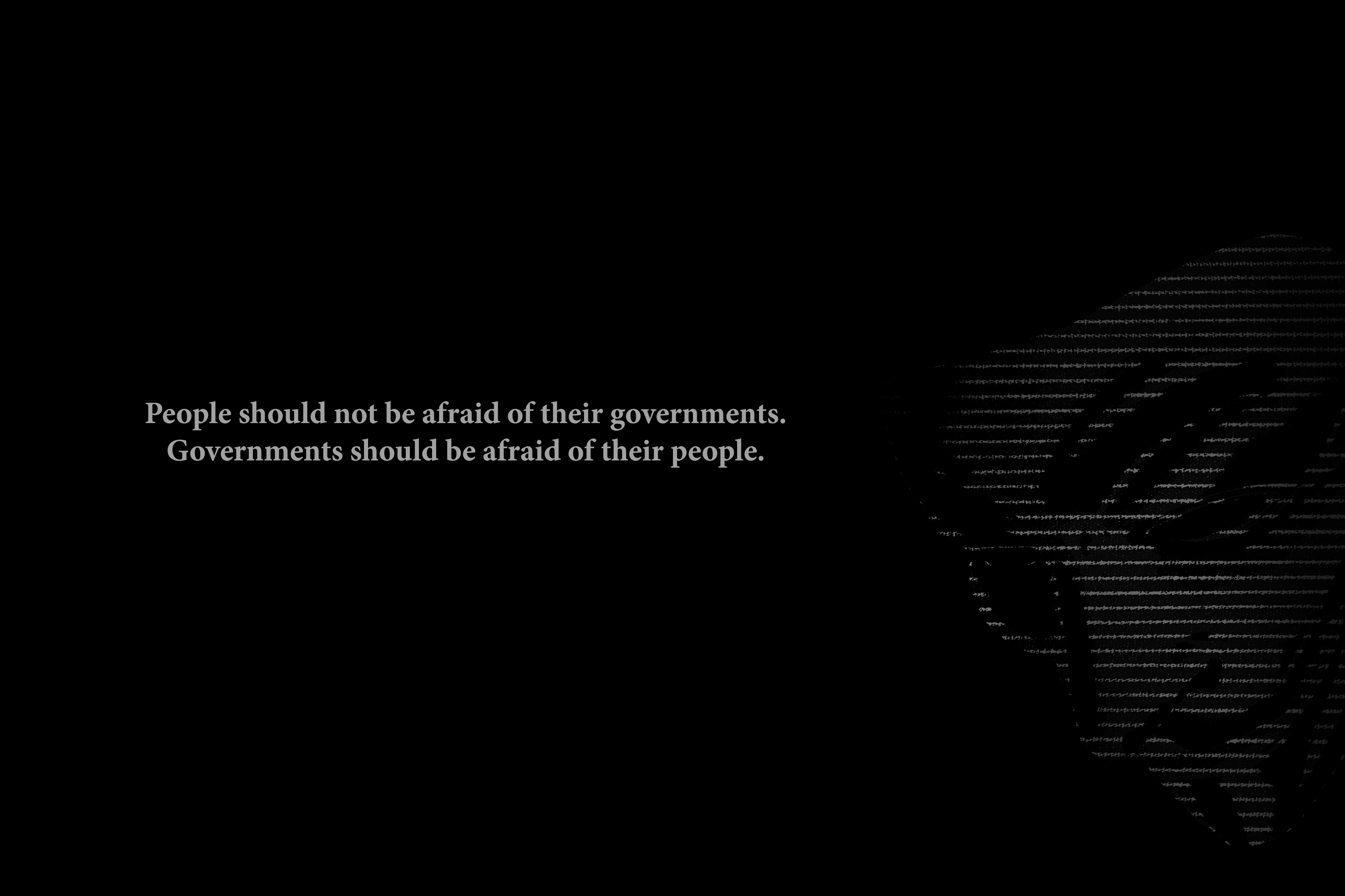 government, Bw, Black, V, For, Vendetta, Afraid, Anarchy, Texts Wallpaper