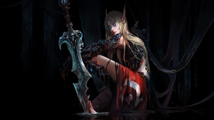 Blizzard Warcraft Art Drawing Fantasy Girl Elf Blood Elf