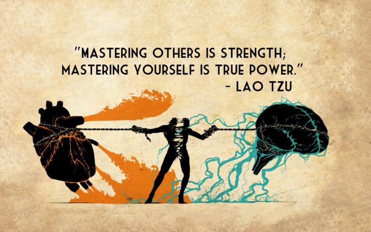 mastering, Strength, True, Power, Lao, Tzu, Quotes, Texts, Brain, Heart, Chains HD Wallpaper Desktop Background