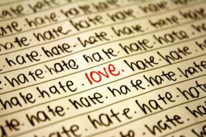 love, Typography, Hate, Focus, Text, Only, Selective, Coloring