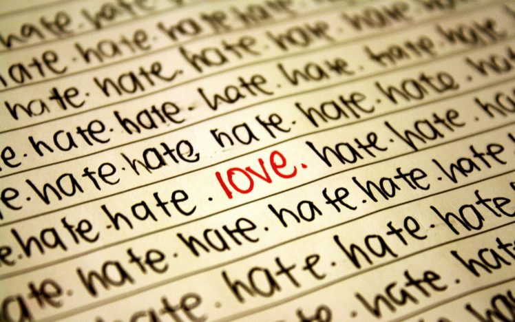 love, Typography, Hate, Focus, Text, Only, Selective, Coloring HD Wallpaper Desktop Background