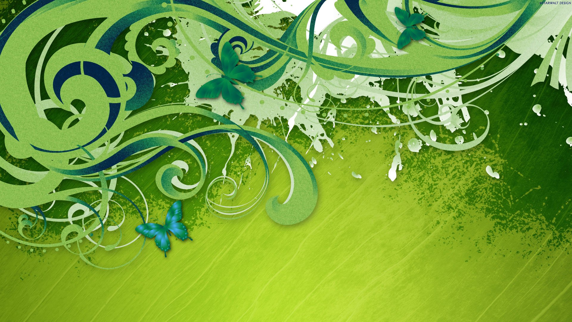 abstracto, Vector, Verde Wallpaper