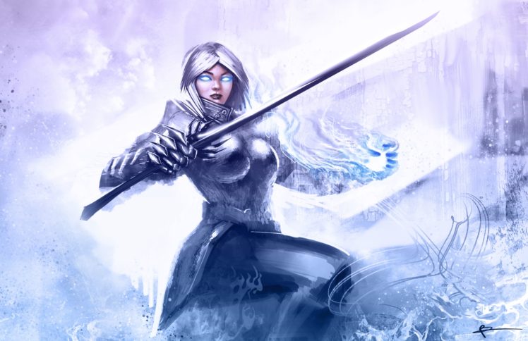 guild, Wars, 2, Swords, Armor, Games, Girls, Fantasy, Weapon, Weapons, Sword HD Wallpaper Desktop Background