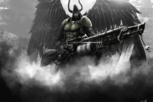 angel, Of, Death, Wings, Weapons, Man, Art, Dark, Fantasy, Weapon, Weapons, Gun, Guns, Warrior, Warriors