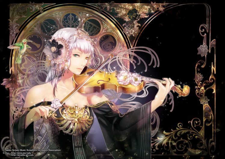 violin, Fantasy, Girl, Character, Beautiful, Long, Hair, Woman HD Wallpaper Desktop Background