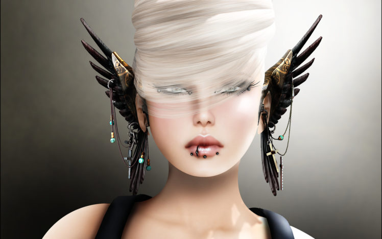 piercing, Punk, Girl, Girls, Women, Face HD Wallpaper Desktop Background