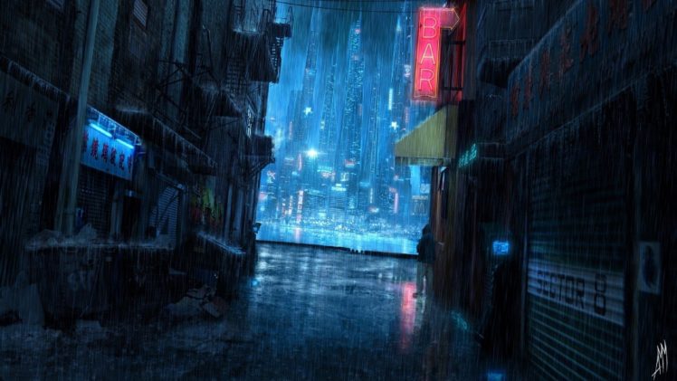 fanyasy, Beauty, Rain, Street, Night, Cityscape, City HD Wallpaper Desktop Background