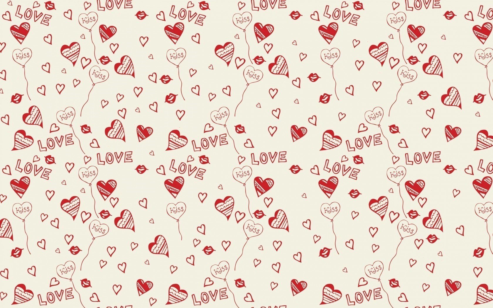 art, Background, Hearts, Kiss, Lips, Love, Pattern, Vecto Wallpaper