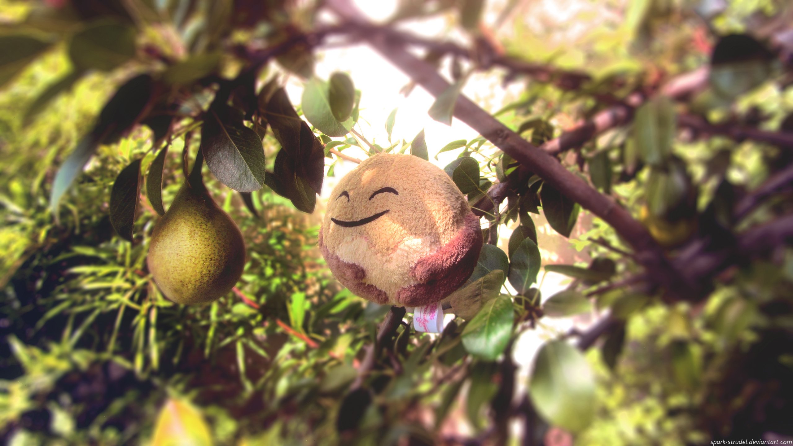 plush, Doll, Leaves, Tree, Toy, Mood Wallpaper