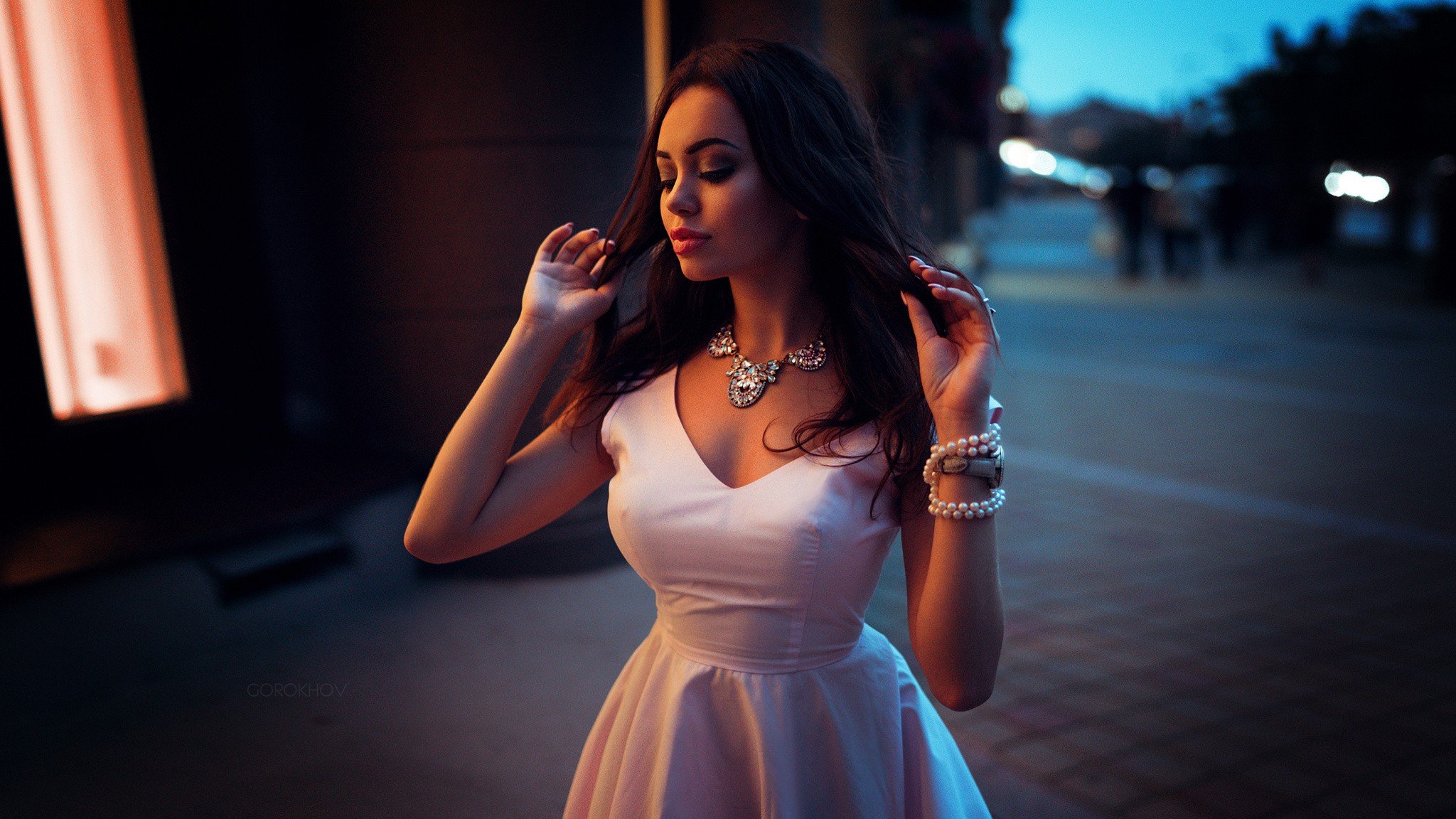 Brunette Girls Cocktail Dress