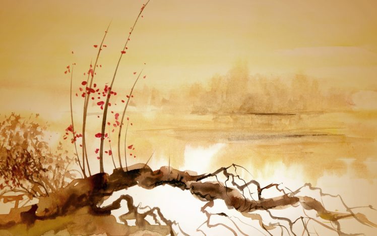 chinese, Painting, River, Snag HD Wallpaper Desktop Background