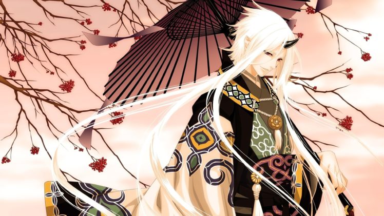 demons, Peaceful, Anime, Story, Girl, Kimono, Smiling, Blonde, 27676, 3840×2160 HD Wallpaper Desktop Background