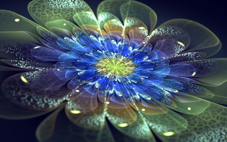 neon, Art, Flowers, Petals HD Wallpaper Desktop Background