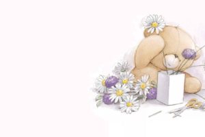 teddy, Daisies, Flower, Art, Childrenand039s, Illustration, Teddy, Bear