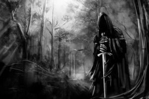 black, And, White, Death, Forest, Gothic, Swords