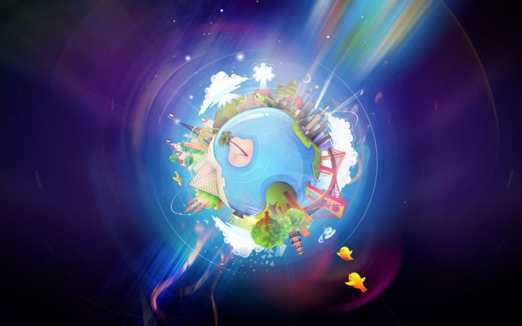 cartoons, Multicolor, Birds, Planets HD Wallpaper Desktop Background