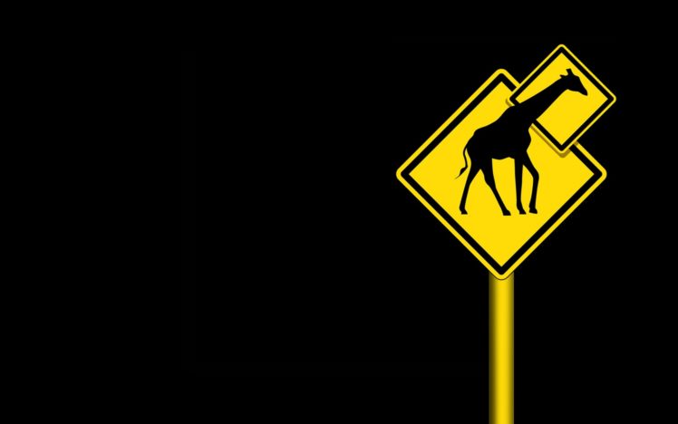 humor, Signs, Funny, Black, Background, Giraffes HD Wallpaper Desktop Background
