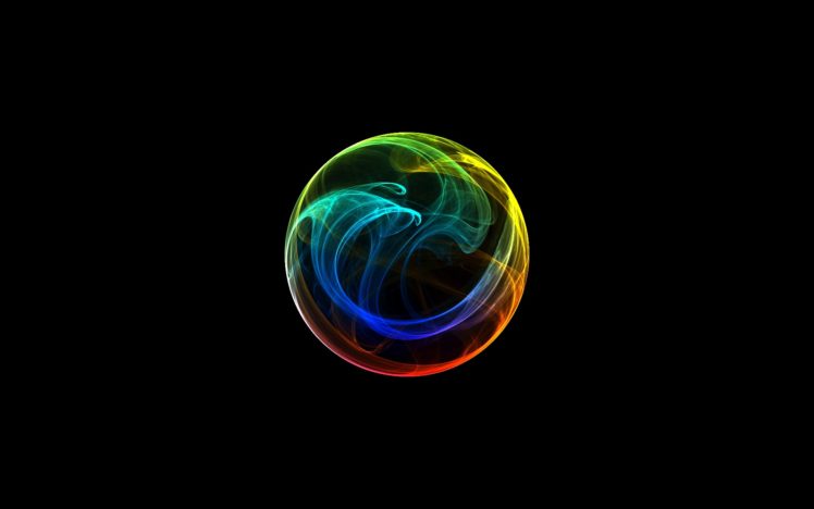 circles, Rainbows, Black, Background, Orbs HD Wallpaper Desktop Background