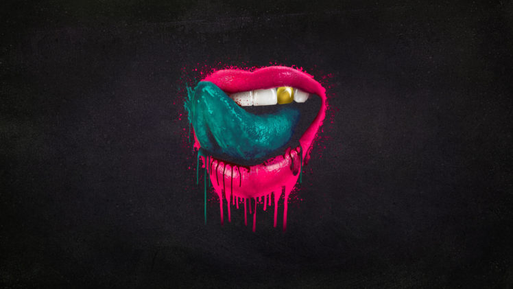 mouth, Tongue, Splatter, Lips, Paint HD Wallpaper Desktop Background
