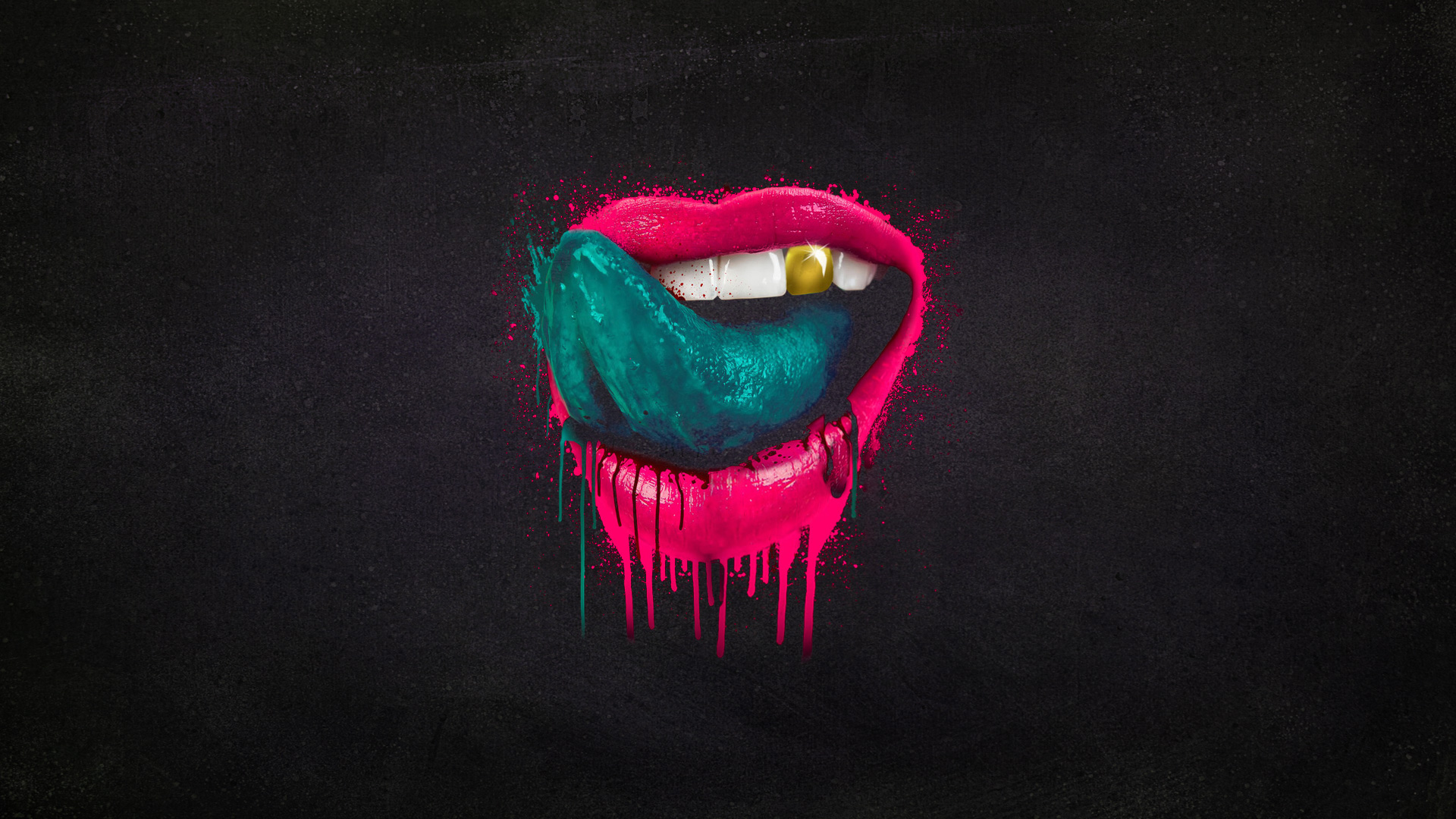 mouth, Tongue, Splatter, Lips, Paint Wallpaper