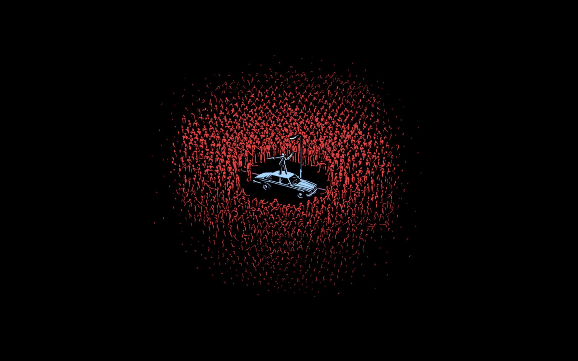 red, Cars, Zombies, Men, Woot, Artwork Wallpaper