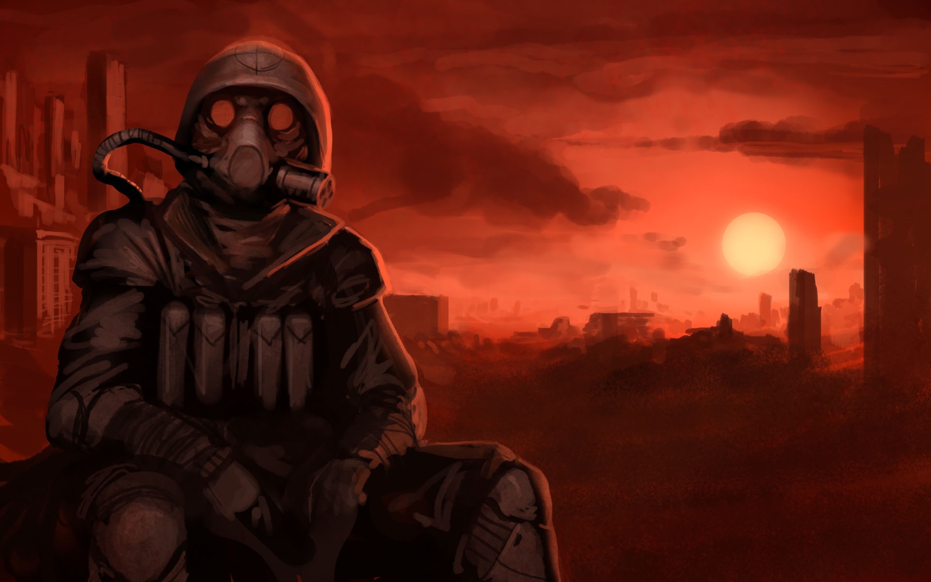 apocalyptic, Gas, Masks, Gone, With, The, Blastwave, Sitting Wallpaper