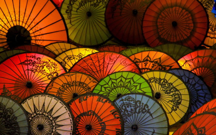 color, Shape, Abstraction, Umbrella, Bokeh HD Wallpaper Desktop Background