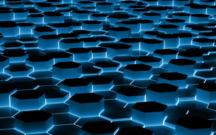 blue, Hexagons HD Wallpaper Desktop Background