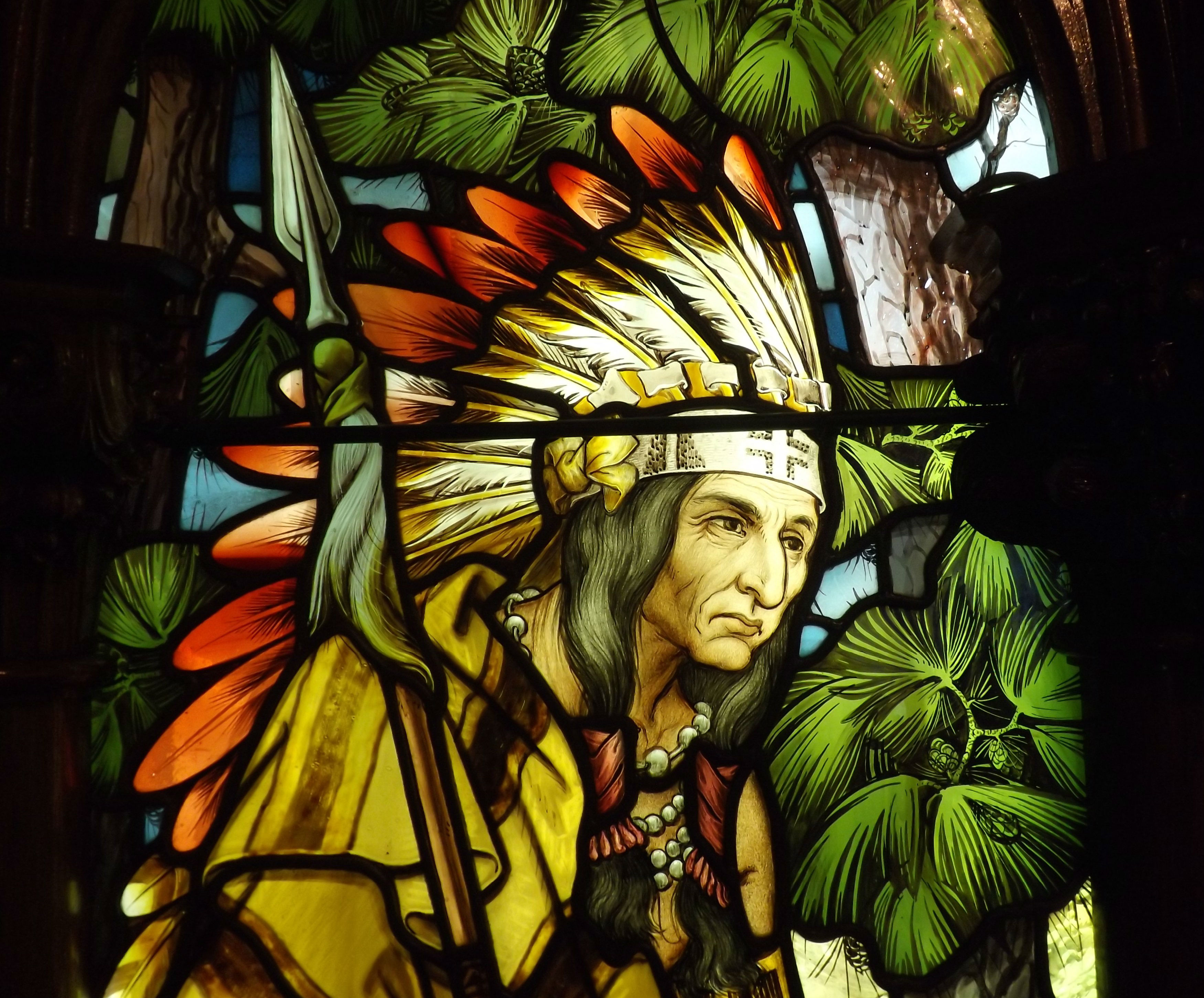 stained, Glass, Art, Window, Native, American, Indian Wallpaper