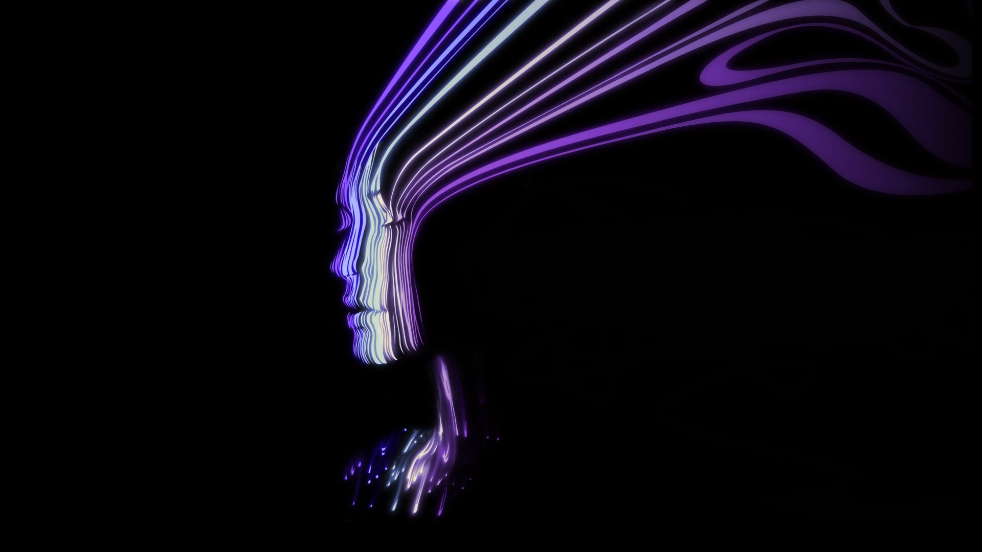 Abstract Purple Artwork Faces Black Background Wallpapers Hd