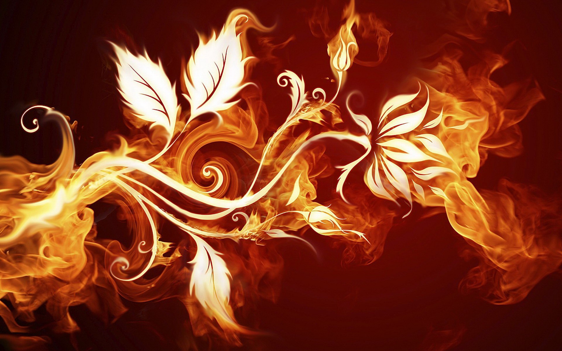 abstract, Multicolor, Fire, Artwork, Floral Wallpaper