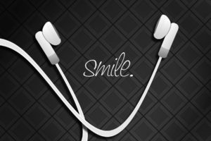 headphones, Smiling