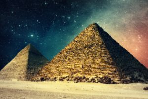 landscapes, Egypt, Digital, Art, Pyramids, Night, Sky