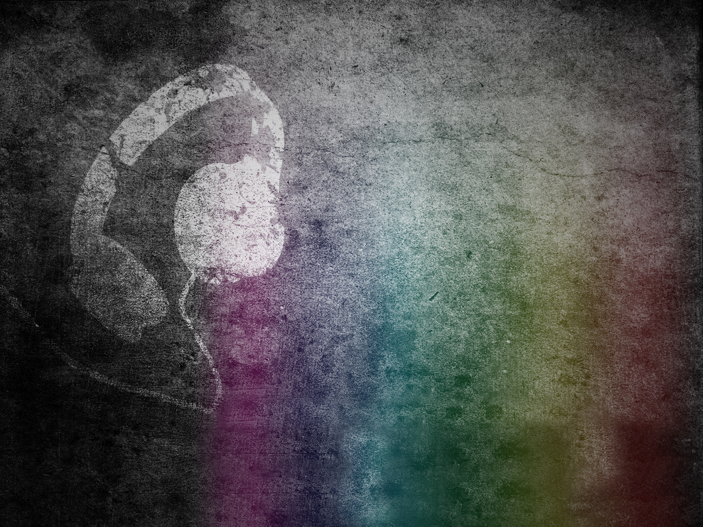 headphones, Rainbows Wallpaper