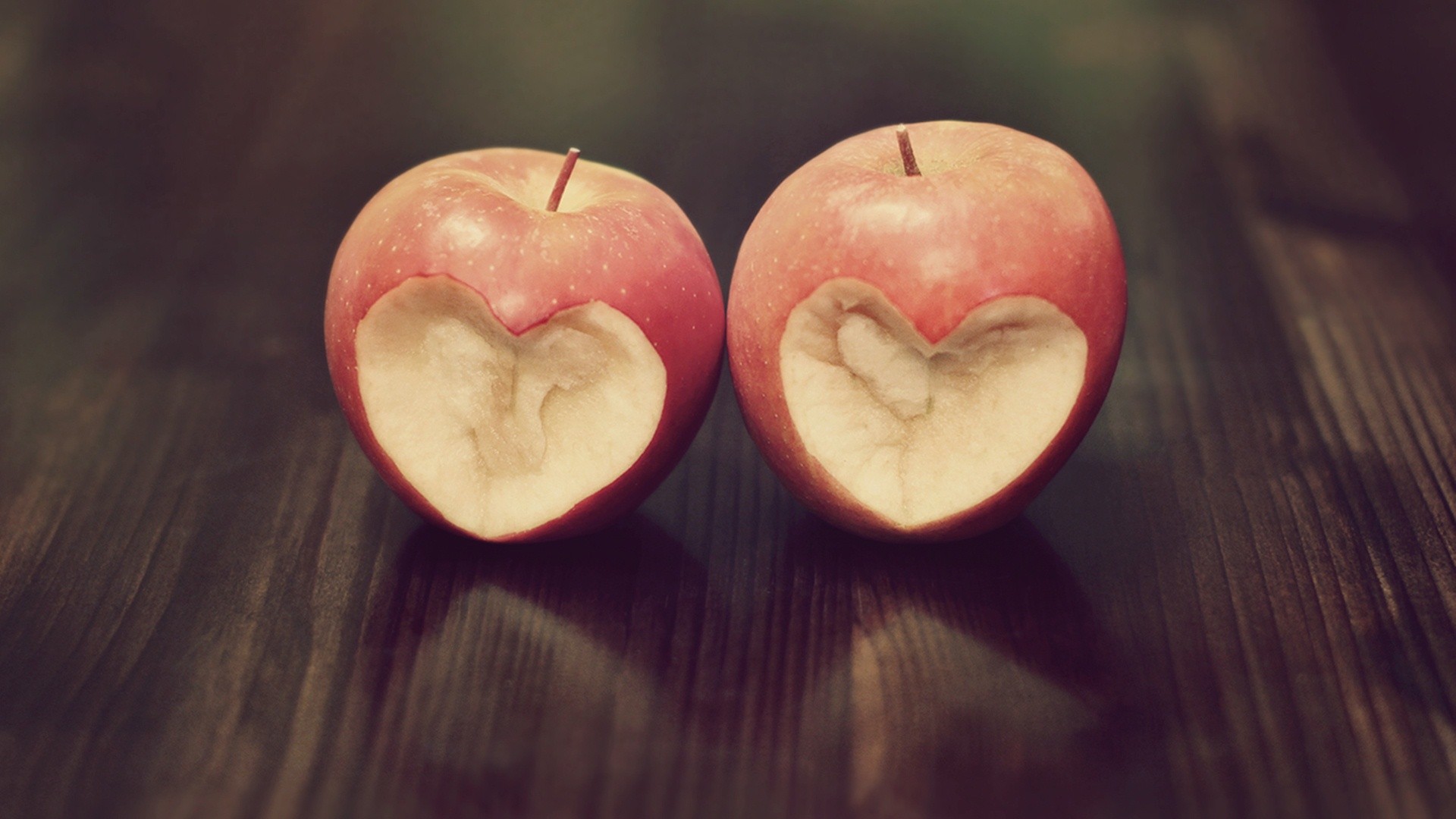 abstract, Hearts, Apples Wallpaper