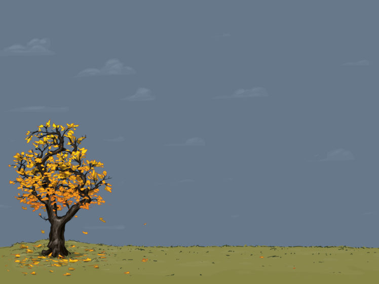 trees, Gray, Artwork HD Wallpaper Desktop Background