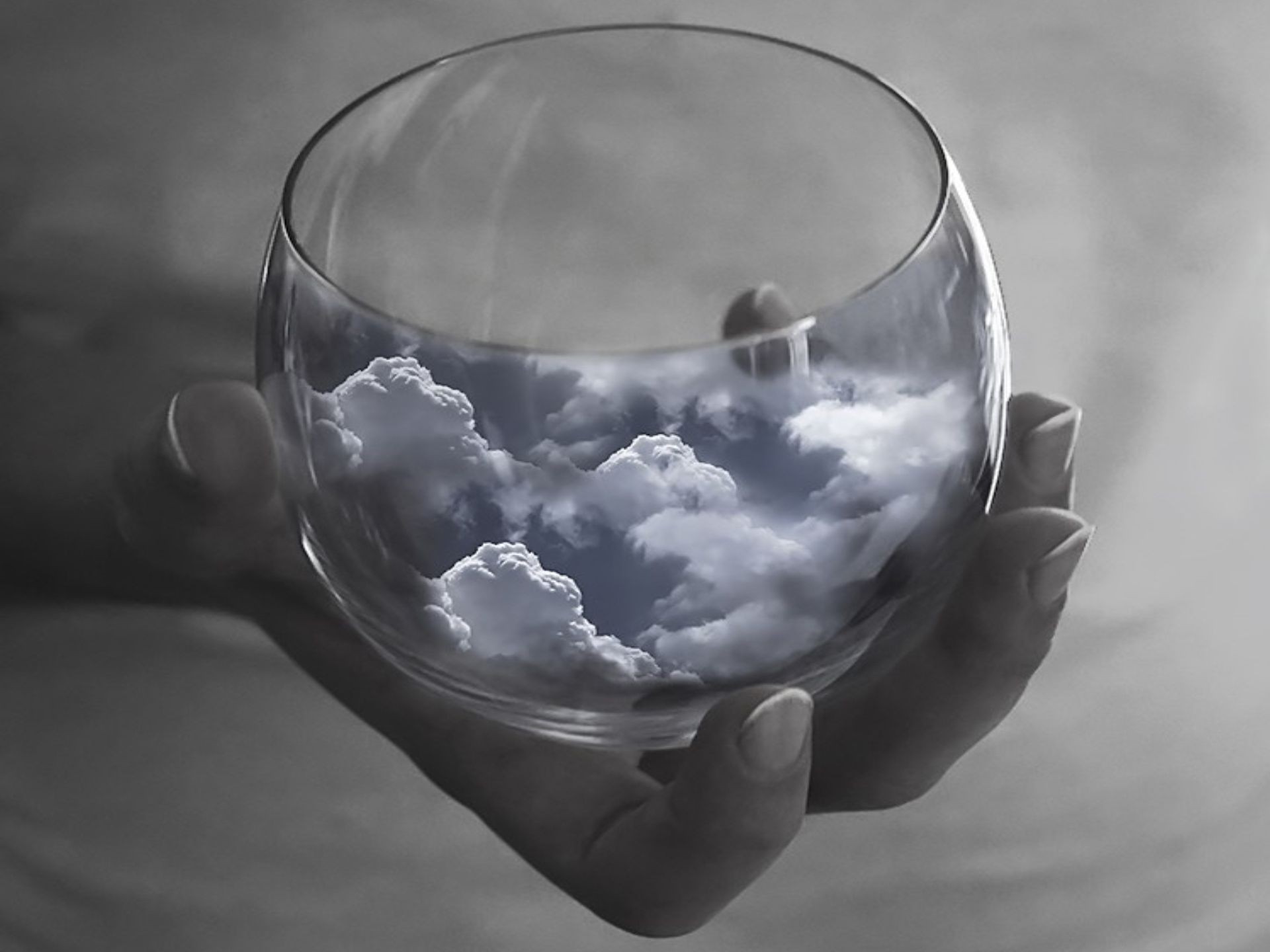 clouds, Cups Wallpaper