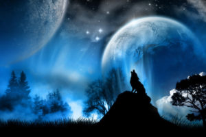 blue, Animals, Moon, Illustrations, Howling, Wolf, Wolves