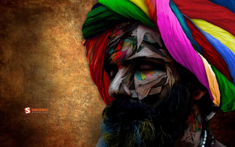 abstract, Multicolor, Men, India, Beard, Chromatic, Turbans HD Wallpaper Desktop Background