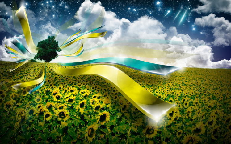 sunflowers, Photo, Manipulation HD Wallpaper Desktop Background