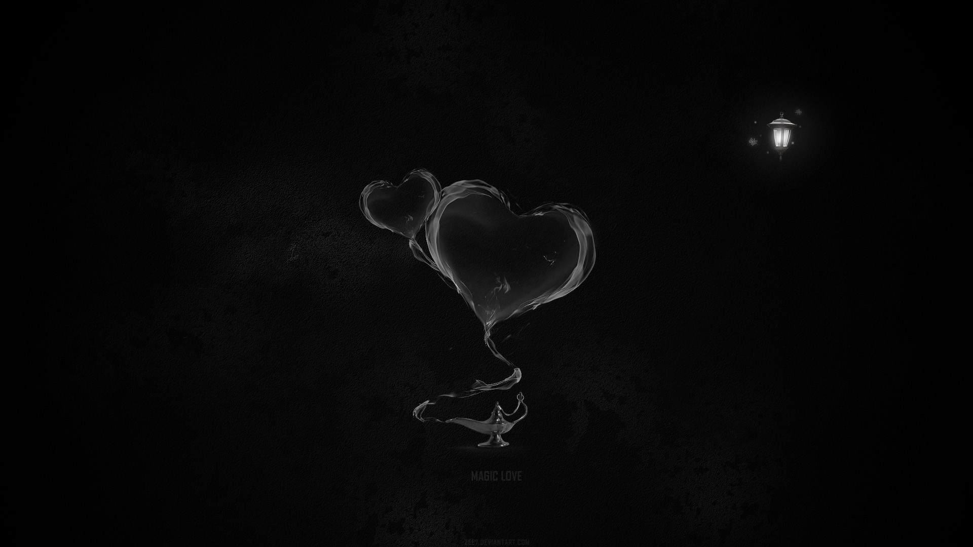 abstract, Black, Minimalistic, Lamps, Magic, Hearts, Black, Background  Wallpapers HD / Desktop and Mobile Backgrounds