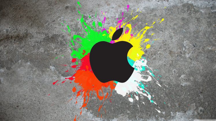 abstract, Multicolor, Wall, Paint, Apples HD Wallpaper Desktop Background