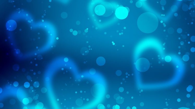 abstract, Blue, Love, Circles, Hearts, Blue, Background HD Wallpaper Desktop Background
