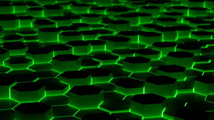 green, Abstract, Hexagons HD Wallpaper Desktop Background