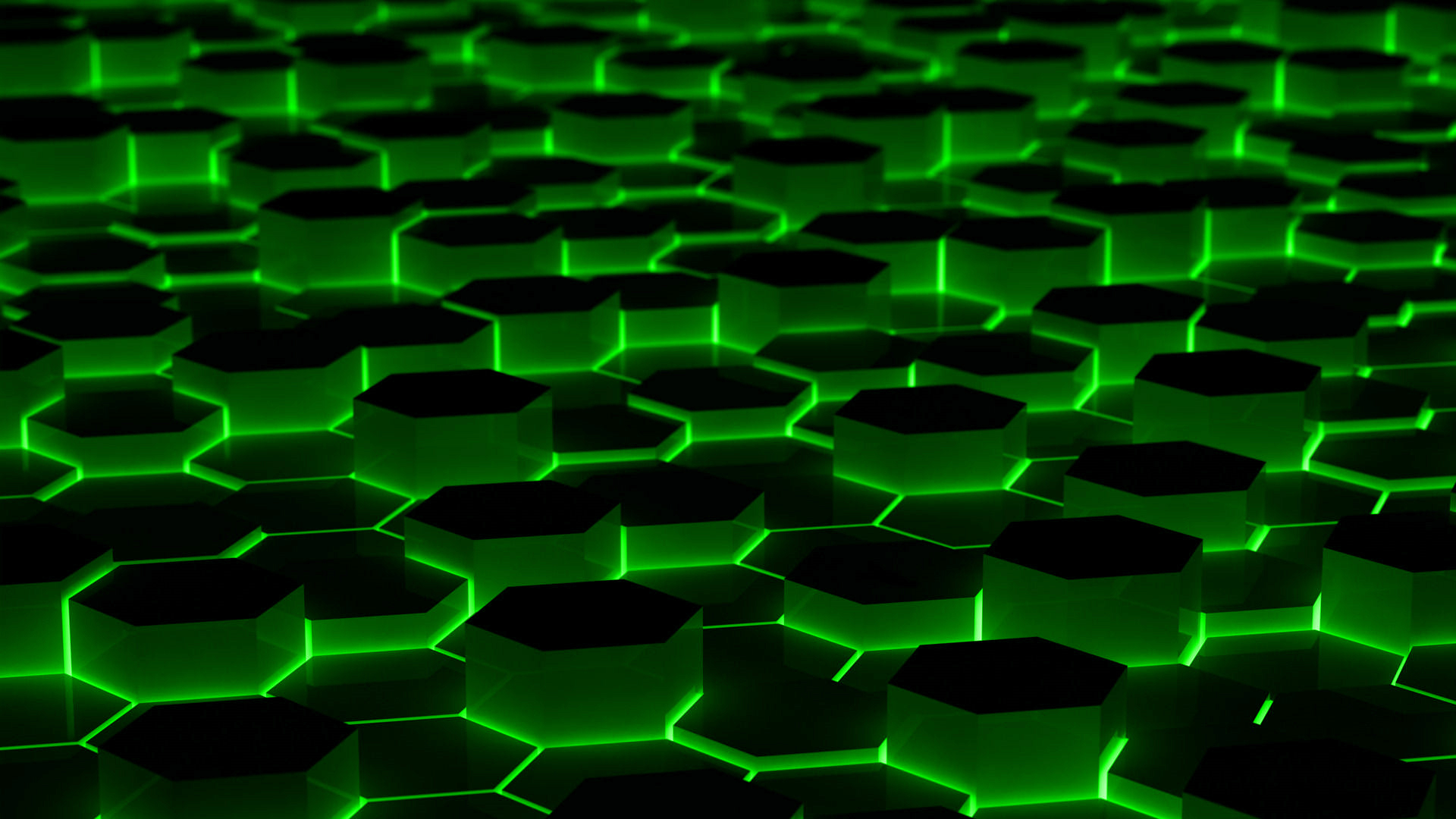 green, Abstract, Hexagons Wallpaper