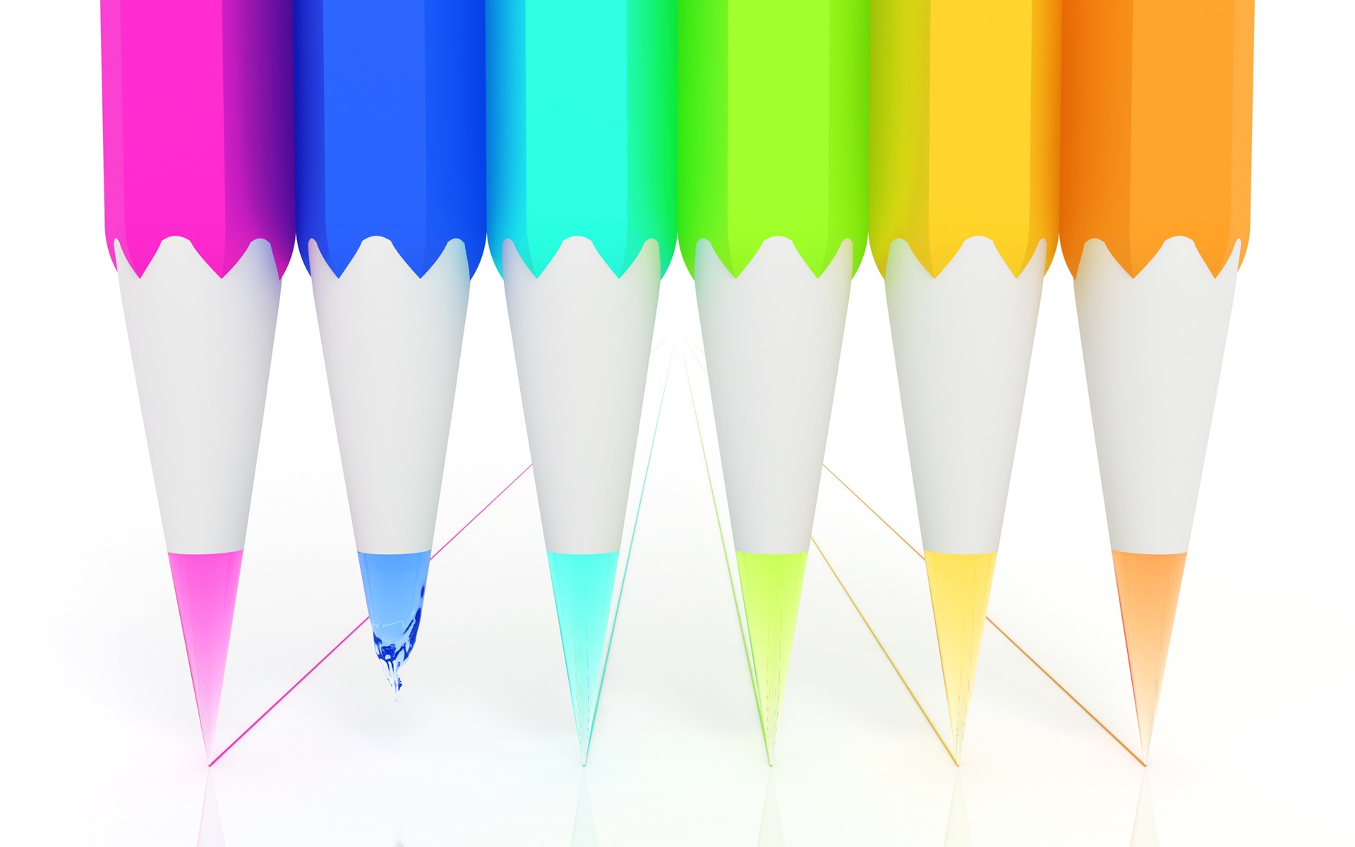 cgi, Rainbows, Chromatic, Pencils, Colors, K3, Studio Wallpaper