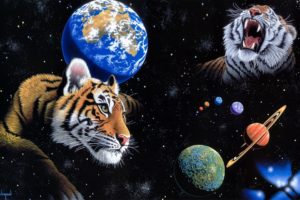 william schimmel, Schimmel, Tigers, Animals, Sci fi, Space, Universe, Stars, Planets, Nebula, Psychedelic, Cg, Digital art