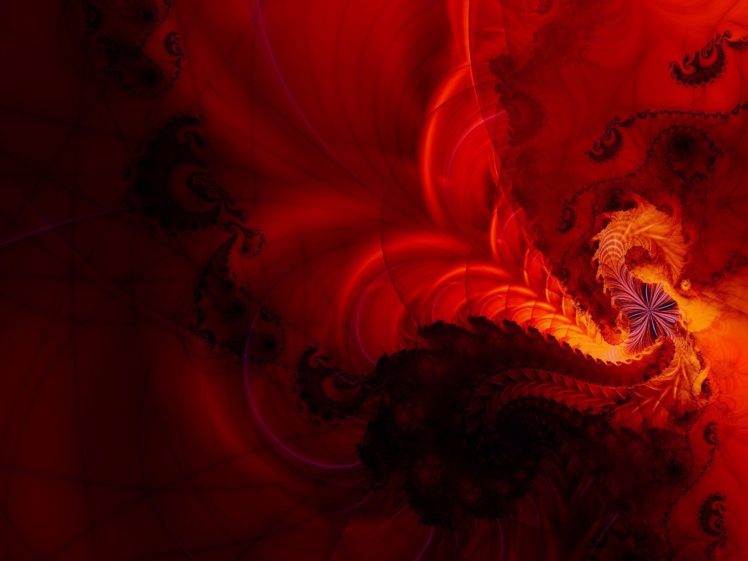 red, Fractals, Spiral, Psychedelic, Swirls, Glow HD Wallpaper Desktop Background