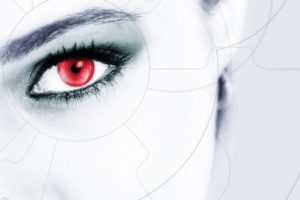 close up, Futuristic, Red, Eyes, Cyber, Girls