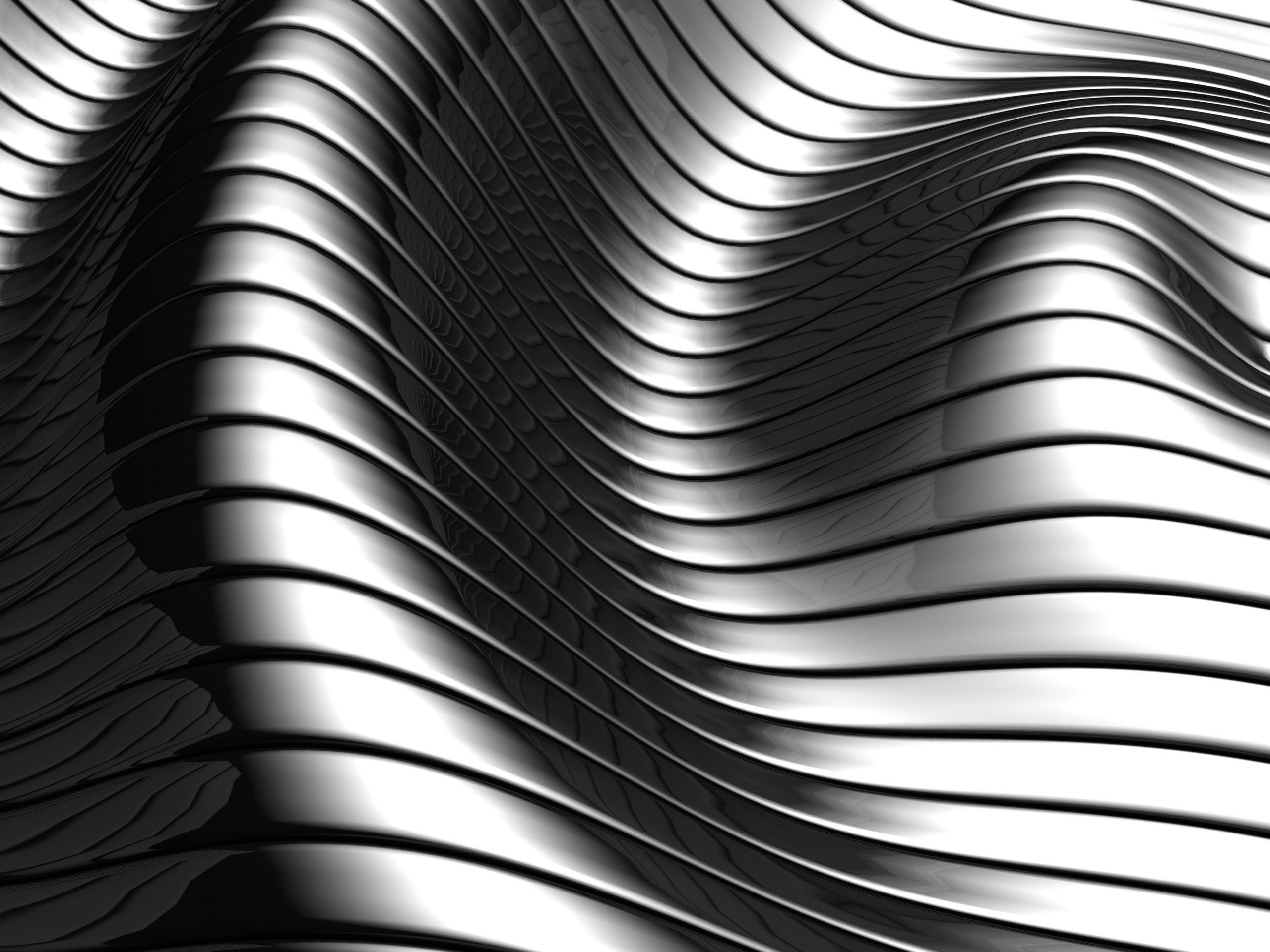 abstract, Metallic, Grayscale, Curved Wallpapers HD ...